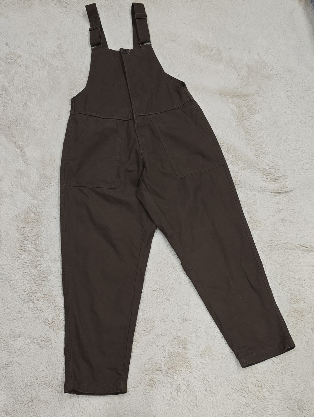 Peau De Loup Brown Cotton Utility Jumpsuit